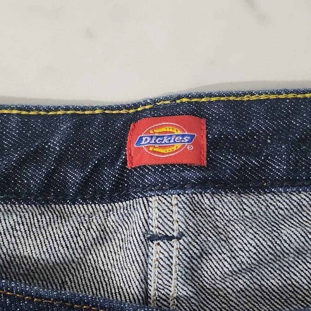 Dickies Womens Straight Leg Jeans Size 14RG Blue Denim Pants Casual